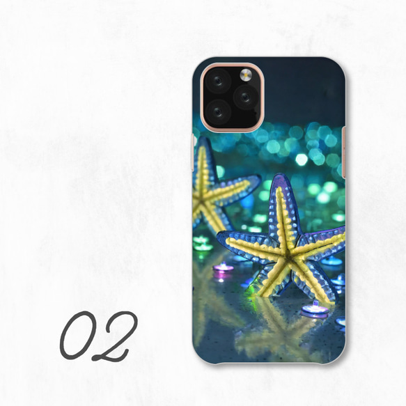 海星星舞海洋生物燈霓虹花智慧型手機保護殼相容於所有型號後背式硬殼 NLFT-HARD-a360 第4張的照片