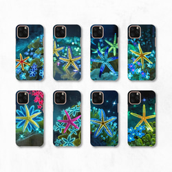 海星星舞海洋生物燈霓虹花智慧型手機保護殼相容於所有型號後背式硬殼 NLFT-HARD-a360 第2張的照片