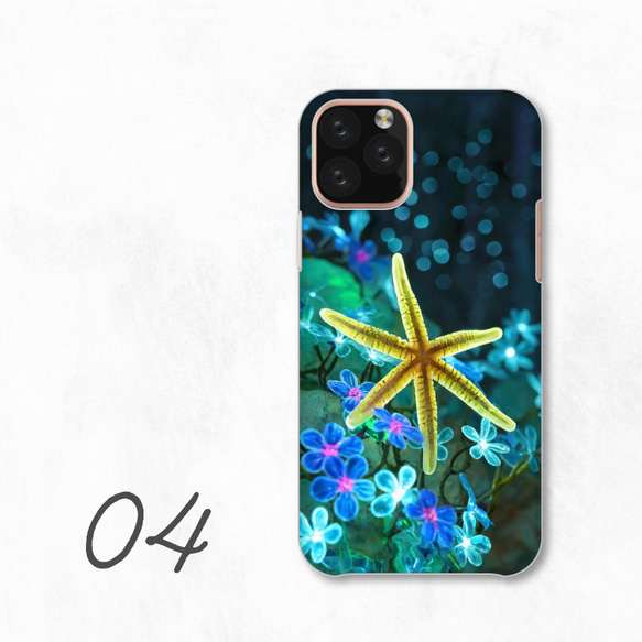 海星星舞海洋生物燈霓虹花智慧型手機保護殼相容於所有型號後背式硬殼 NLFT-HARD-a360 第6張的照片