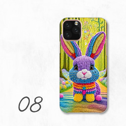 生肖兔毛絨玩具針織紗智慧型手機保護殼相容於所有型號後背式硬殼NLFT-HARD-a375 第10張的照片