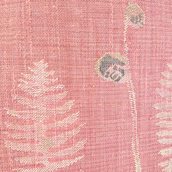 夏帯 くすみピンクに山菜 銀座 作り帯付け帯 胴巻き～100cm 6枚目の画像