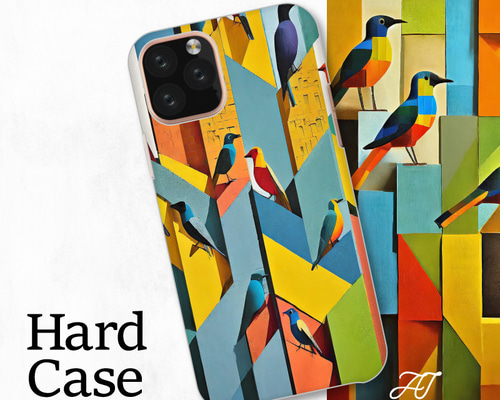 ブロック 積み木 アート シンメトリー 全機種対応スマホケース 背面型