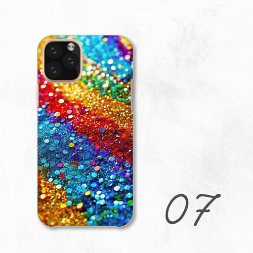 ビーズ キャンバス 写真 カラフル 綺麗 全機種対応スマホケース 背面型