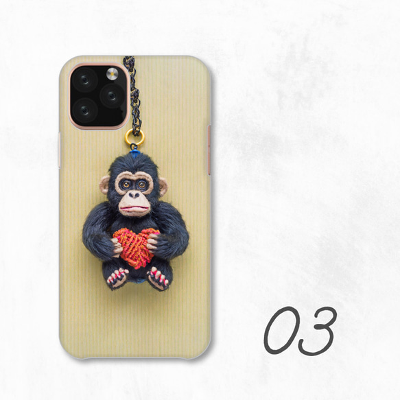 大猩猩生肖吉祥物條紋生肖智慧型手機保護殼 相容所有型號後背式硬殼 NLFT-HARD-a381 第5張的照片