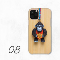 大猩猩生肖吉祥物條紋生肖智慧型手機保護殼 相容所有型號後背式硬殼 NLFT-HARD-a381 第10張的照片