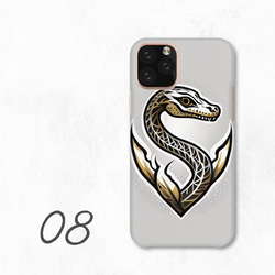 蛇金屬標誌拼圖美麗十二生肖蛇智慧型手機保護殼相容於所有型號後背式硬殼 NLFT-HARD-a383 第10張的照片