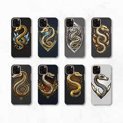 蛇金屬標誌拼圖美麗十二生肖蛇智慧型手機保護殼相容於所有型號後背式硬殼 NLFT-HARD-a383 第2張的照片
