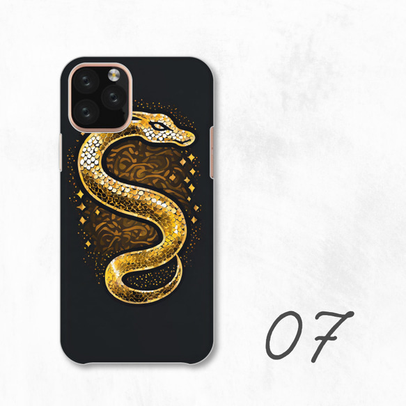 蛇金屬標誌拼圖美麗十二生肖蛇智慧型手機保護殼相容於所有型號後背式硬殼 NLFT-HARD-a383 第9張的照片