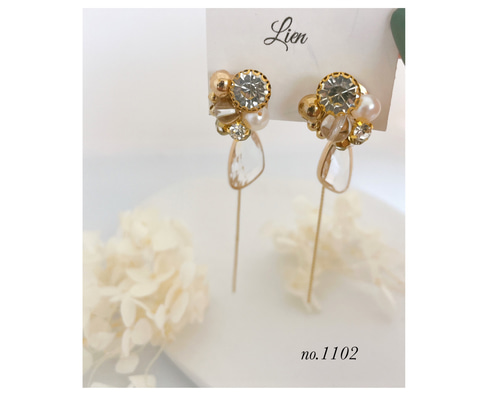 ♡ハンドメイド♡ビジューピアスイヤリング№272 - メルカリ