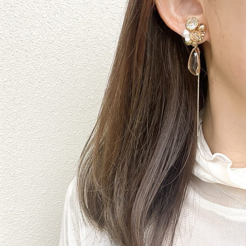 ビジュー×クリアピアス/イヤリング ピアス（スタッド・一粒