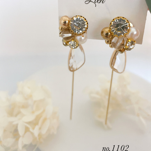 ♡ハンドメイド♡ビジューピアスイヤリング№590G ♡ハンドメイド♡ビジューピアスイヤリング№838