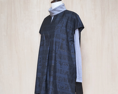 SOLD 着物リメイク チュニック 大島紬 FREE SIZE チュニック