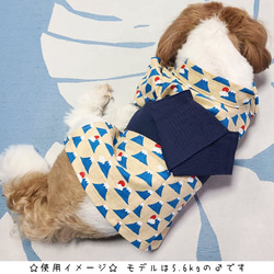 猫&小型犬用浴衣/龍②オフホワイト Sサイズ n-0190シリーズ 5枚目の画像