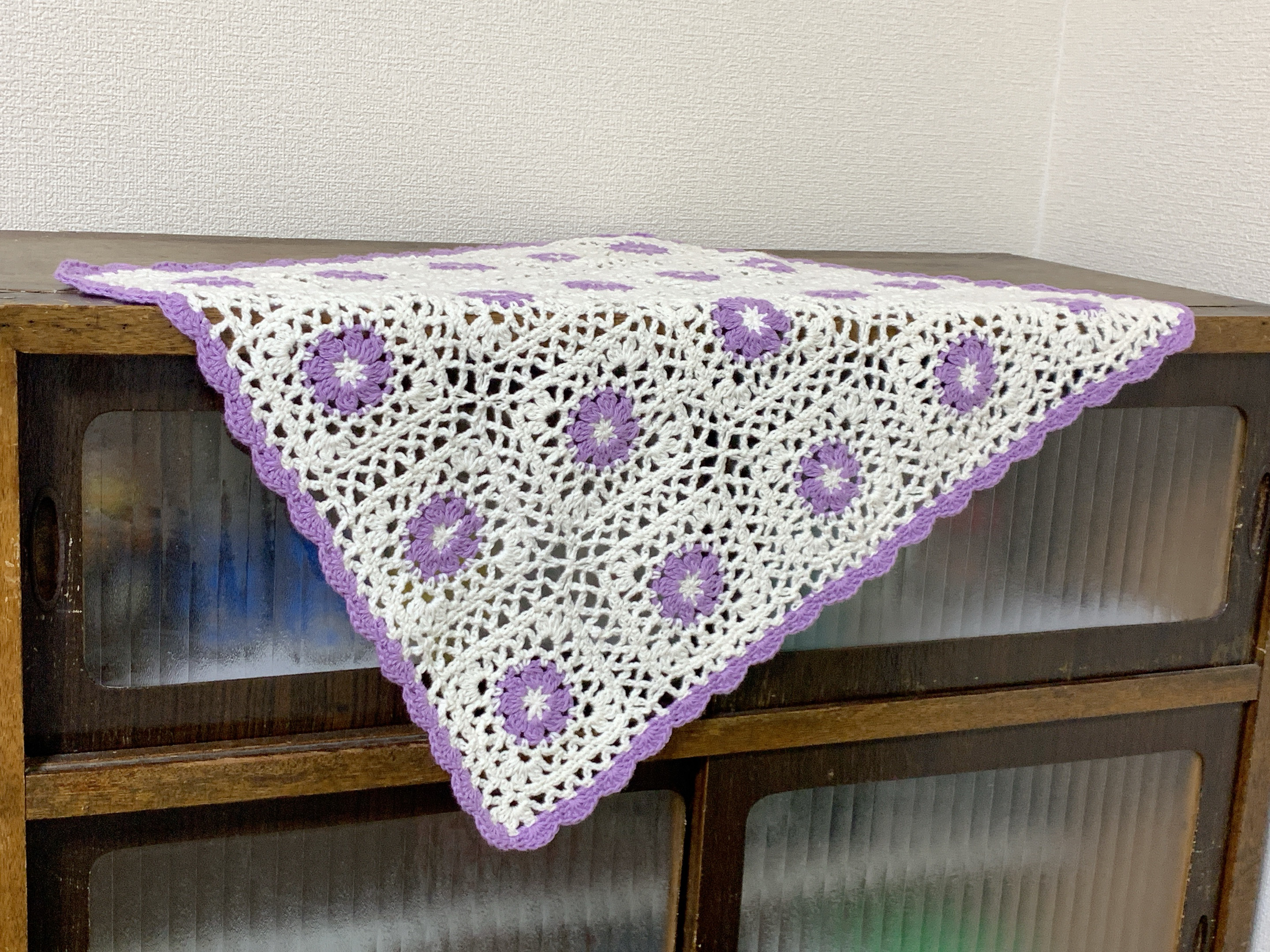 ハンドメイド　マルチカバー　① 縁取り　黒 ハンドメイド マルチカバー ① 縁取り 黒