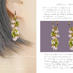 なんとも美しいジャスミンの花のイヤリング、Ava Ollieシリーズのメインエリア（イヤリングアクセサリーを除く）エナメルイヤリ 3枚目の画像