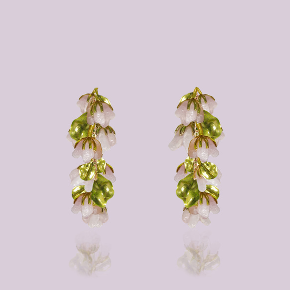 好一朵美麗地茉莉花耳環 粒粒朵朵Ava Ollie系列 主體區(不含耳環配件)琺瑯耳環 第1張的照片