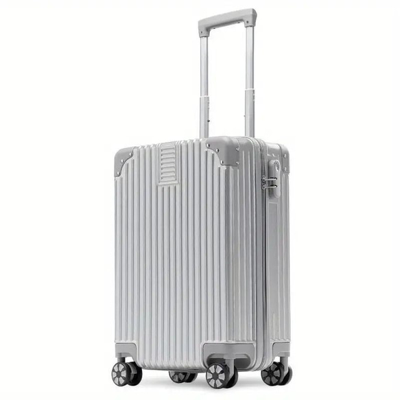 スーツケース キャリーバッグ キャリーケース 銀 シルバー 旅行バッグ トロリー ダイヤル錠 旅行 at-0065 1枚目の画像