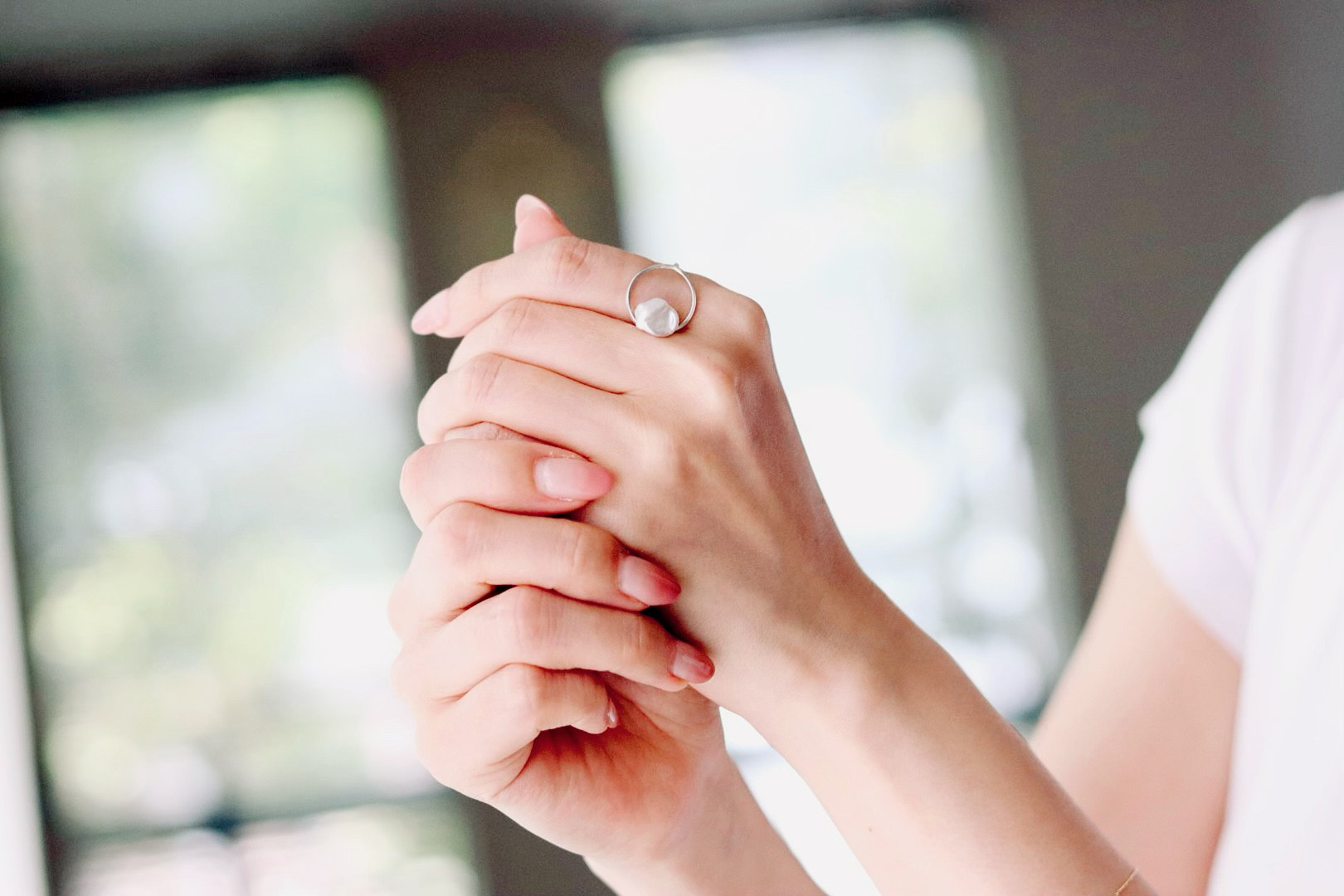 リング 指輪 シルバーフィルド 淡水パール 丸 大ぶり