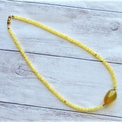 【C69】　ネックレス　レモンストーン　アラゴナイト　天然石　半貴石　天然石ビーズアクセサリー 9枚目の画像