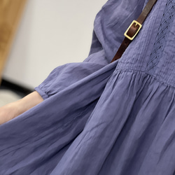 人気・リネン・麻ワンピース・春カラー・デザインのワンピース・プリーツがゆったりロングスカート 11枚目の画像