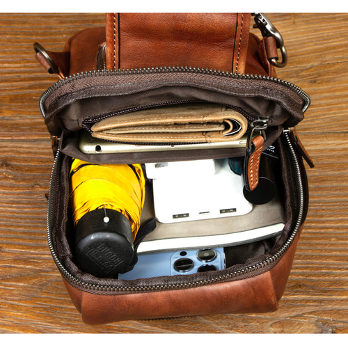 手鞣し本革ボディバッグ 大容量復古牛革ウエストポーチ ボディバッグ