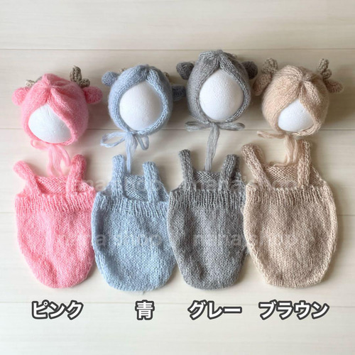 辰耳帽子とオーバーオール たつ ニューボーンフォト撮影衣装