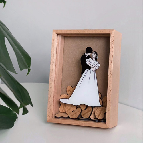 カスタマイズされたギフト] ログ貯金箱カラフルな塗装ブナ木製フレーム