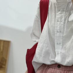 シングルブレスト薄手のシャツ・シンプル綿シャツ・コットンブラウス・トーブス・夏 3枚目の画像