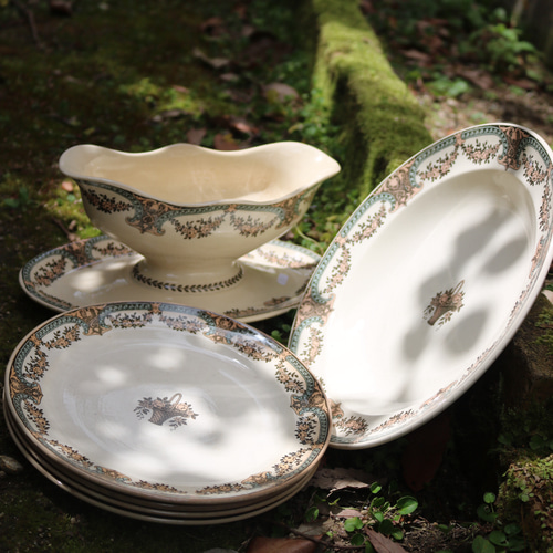 Spode,カップ&ソーサー5セット おそう プレート大5枚 プレート小5枚