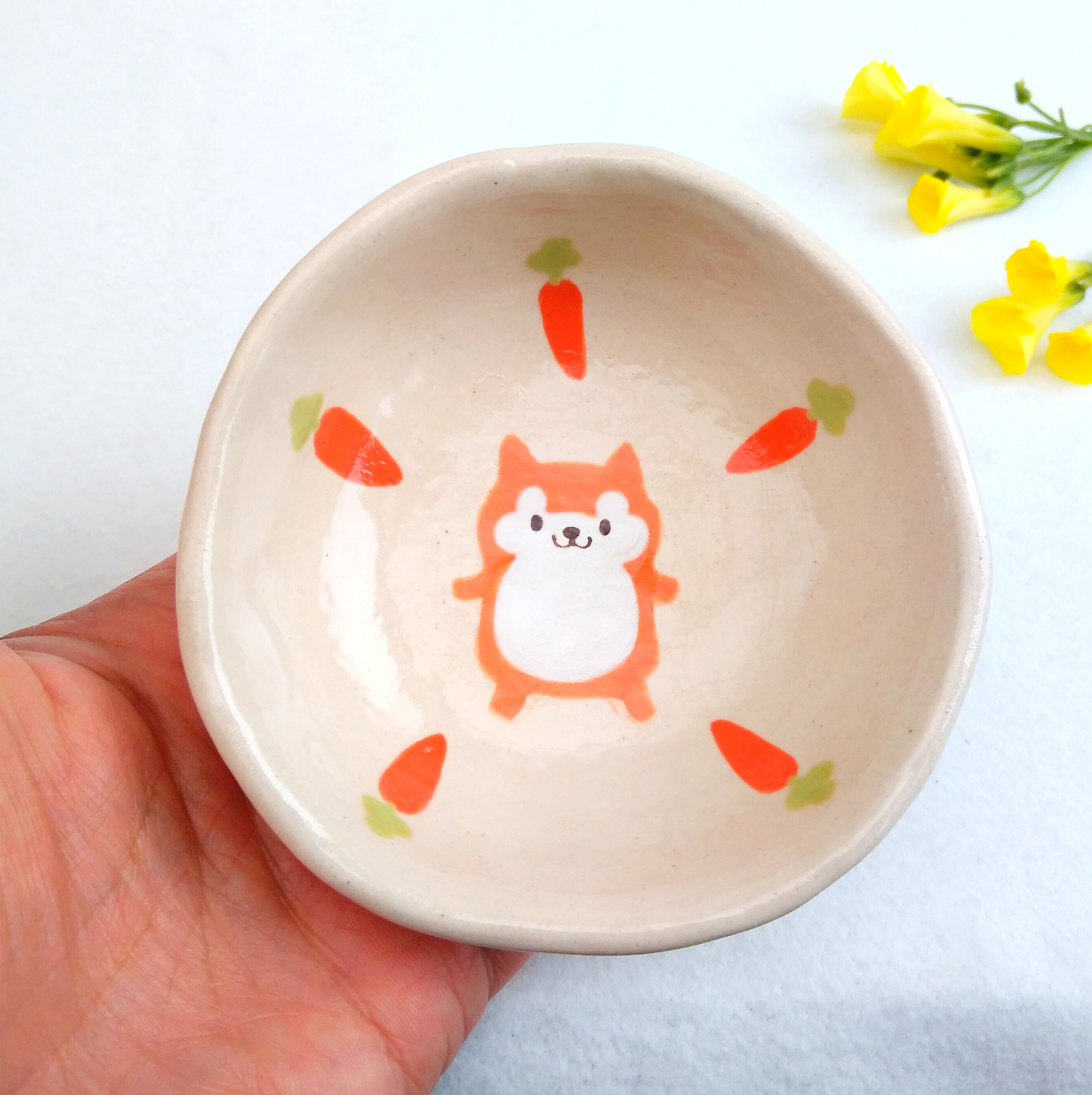 小さな柴犬イラスト・ボウル 動物の陶器 ＊わけあり品 お椀