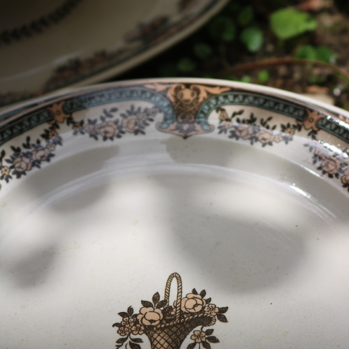 ②フランスアンティーク　サルグミンヌ　 多色　Decor20　平皿 ②フランスアンティーク サルグミンヌ 多色 Decor20 平皿