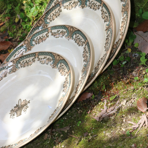 フランスアンティーク　プレート　４枚　sarreguemines　サルグミンヌ SARREGUEMINES Dubarry ドゥバリー シリーズ フランス アンティーク