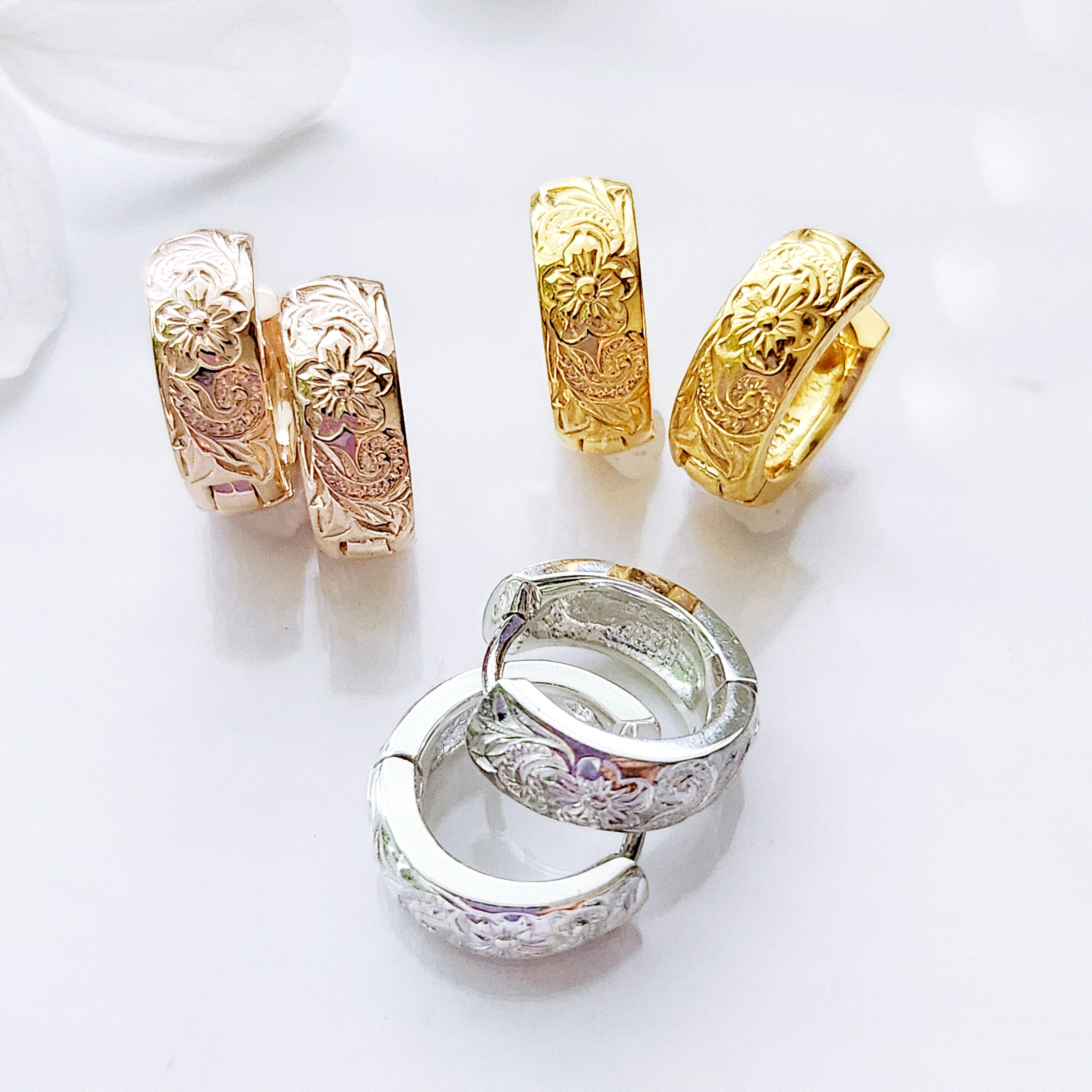 【つけっぱなしOK】ハワイアン　ワンタッチピアス SV925  H-248