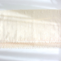 【受注制作】プリーツチュール裾の立体ドット柄コットンワッシャー加工ストール アイボリー 11枚目の画像