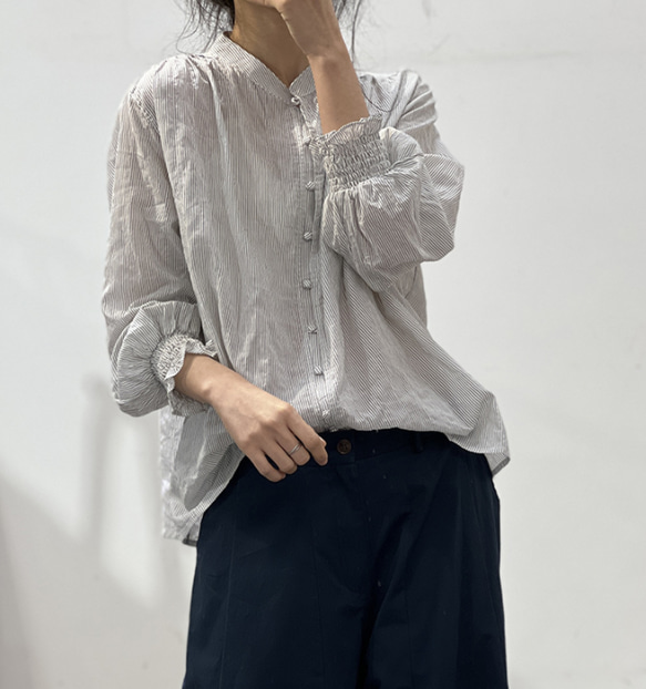 人気・品質リネンシャツ・シンプル麻シャツ・ブラウス・トーブス・夏 4枚目の画像