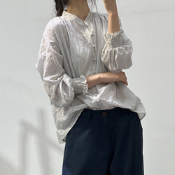 人気・品質リネンシャツ・シンプル麻シャツ・ブラウス・トーブス・夏 6枚目の画像