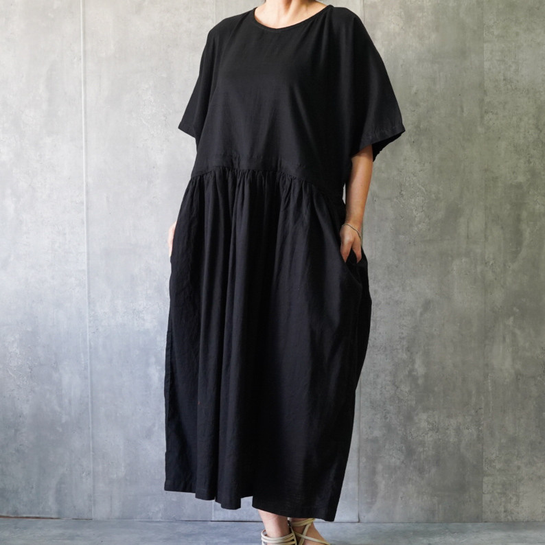 大人のワンピース！4WAY リネンワンピース　ブラック