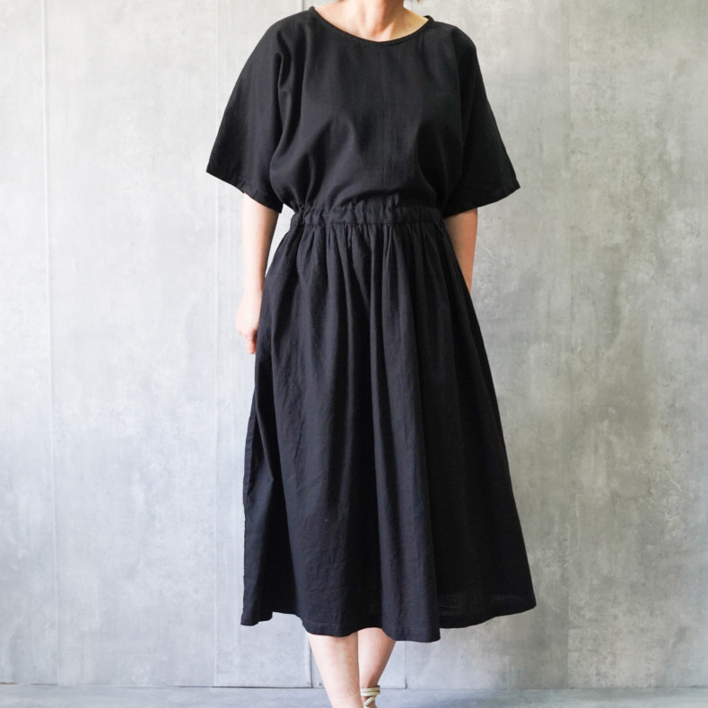 大人のワンピース！4WAY リネンワンピース　ブラック