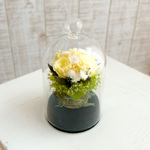 プリザーブドフラワー ドライフラワー ガラスドームアレンジ 母の日