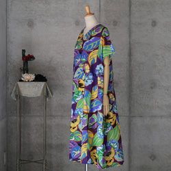 着物リメイク　浴衣の夏ワンピース/Aライン  KENZO  フリーサイズ 　大きめ　 4枚目の画像