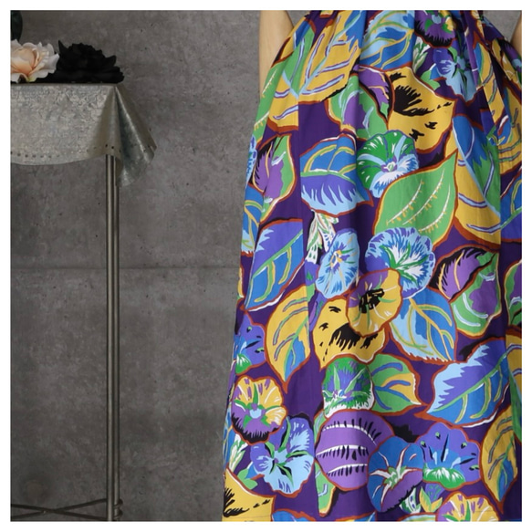 着物リメイク　浴衣の夏ワンピース/Aライン  KENZO  フリーサイズ 　大きめ　 2枚目の画像