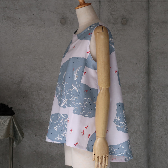 着物リメイク　浴衣のノースリーブスブラウス　　M〜L 4枚目の画像