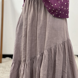 人気・リネンミニスカートを振り回す・ ミディアムスカート・春カラー・全４色・麻スカート 11枚目の画像