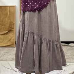 人気・リネンミニスカートを振り回す・ ミディアムスカート・春カラー・全４色・麻スカート 10枚目の画像