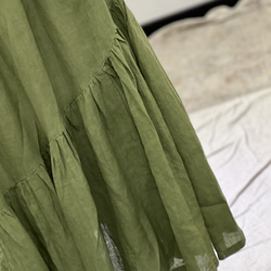 人気・リネンミニスカートを振り回す・ ミディアムスカート・春カラー・全４色・麻スカート 4枚目の画像