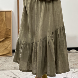 人気・リネンミニスカートを振り回す・ ミディアムスカート・春カラー・全４色・麻スカート 6枚目の画像