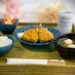 ミニチュアフード アジフライ定食 煮物 花見 和食 ドールハウス小物 10枚目の画像