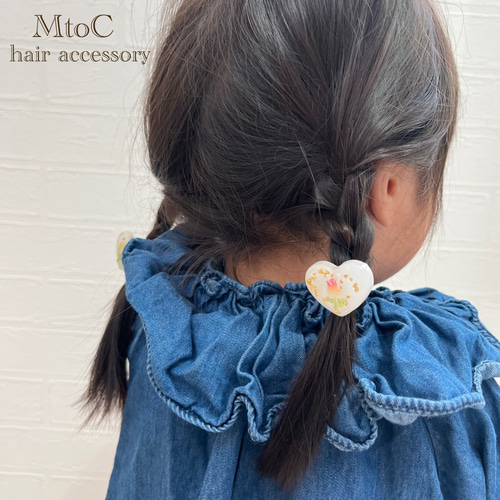 チューリップハートヘアゴム キッズ ベビー 】子供 ヘア
