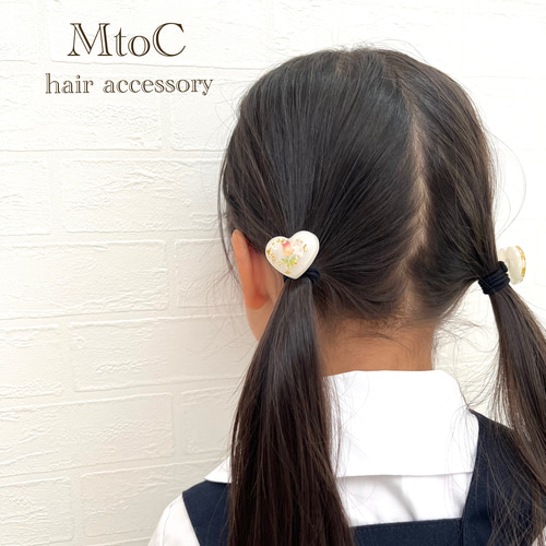 チューリップハートヘアゴム キッズ ベビー 】子供 ヘア