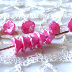 お花　パールピンクオーロラ　チェコビーズCzech Glass Beads10個 1枚目の画像
